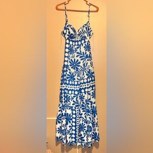 Blue and White Floral Dress